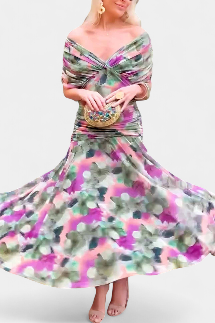 Giovanna | Elegante Maxi Abito Floreale per Occasioni Speciali 6