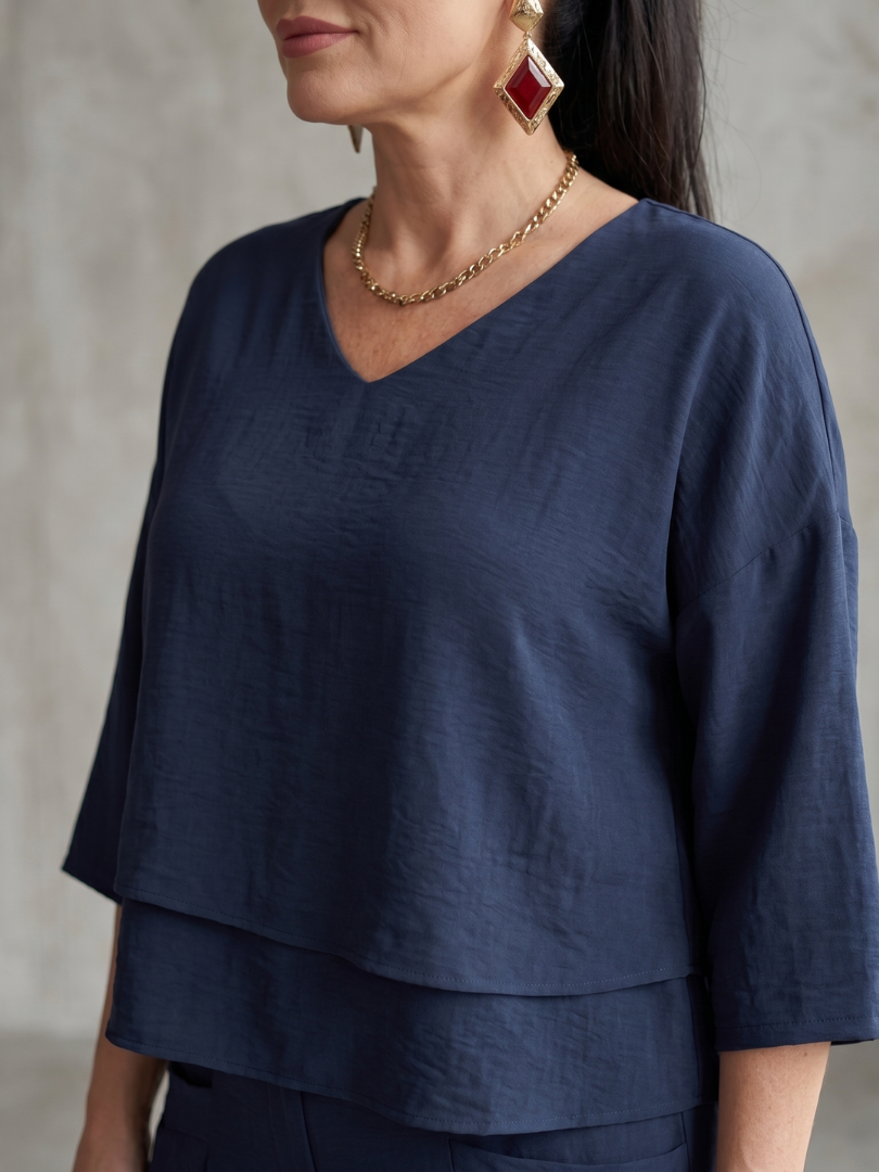 Giovanna | Elegante e Confortevole Completo Donna Elegante a Strati con Pantaloni a Gamba Larga 1