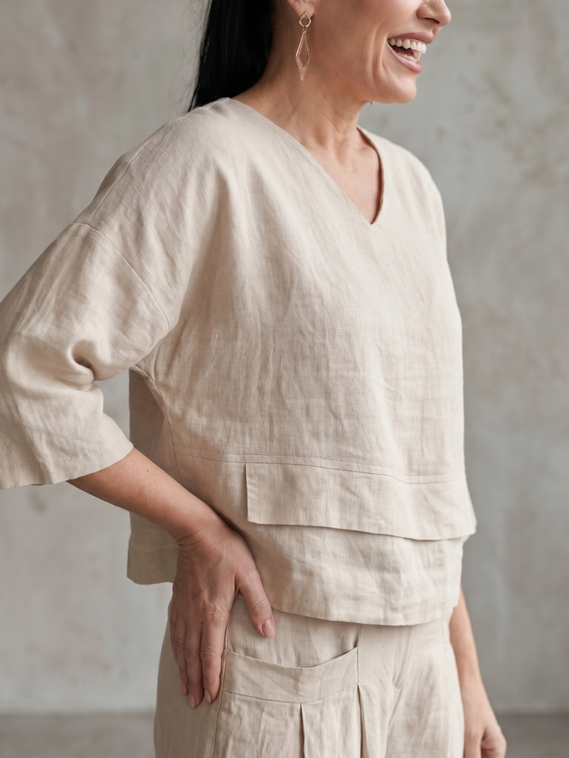 Giovanna | Elegante e Confortevole Completo Donna Elegante a Strati con Pantaloni a Gamba Larga 5