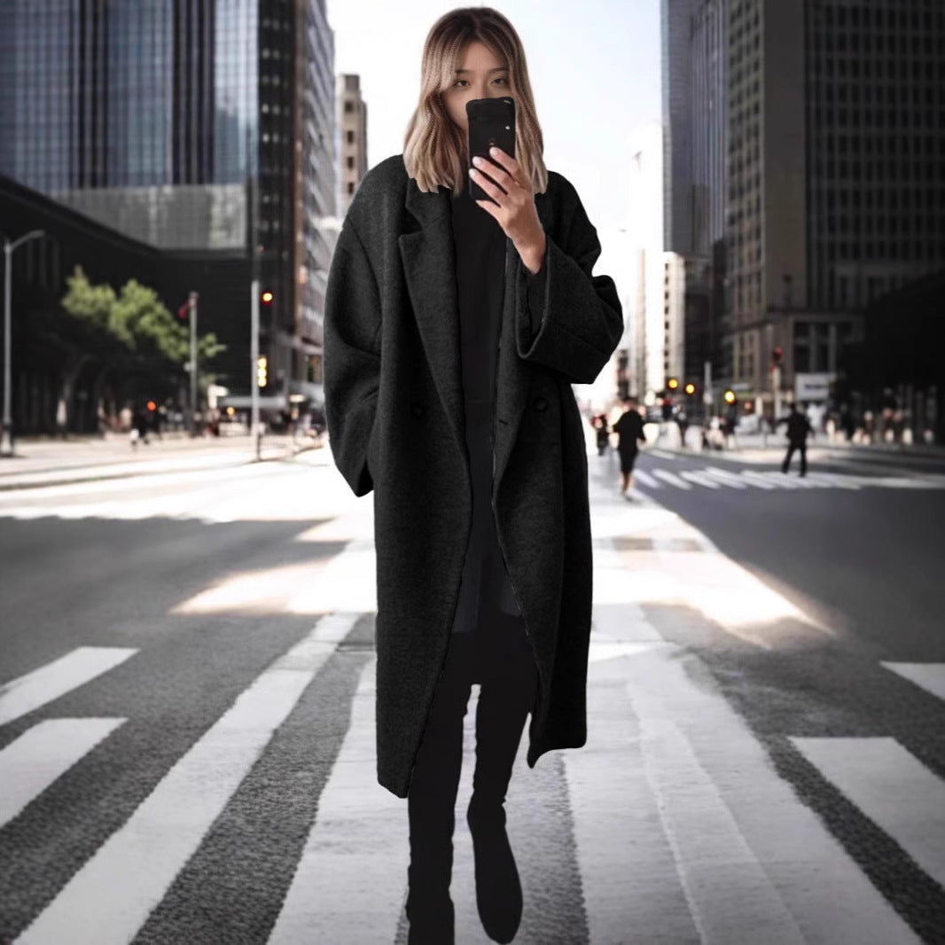 Giulia | Cappotto Donna Lungo – Elegante, Caldo & Versatile in Nero e Bianco 1