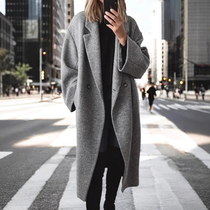 Giulia | Cappotto Donna Lungo – Elegante, Caldo & Versatile in Nero e Bianco 3