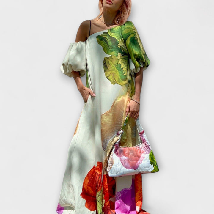 Giulia | Elegante Abito Lungo Estivo Floreale per Donna - Comfort e Stile per le Giornate Calde 0