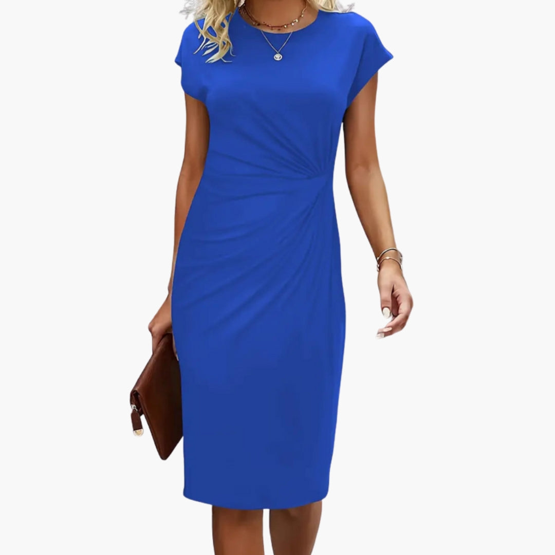 Giulia | Elegante Abito Midi Donna con Girocollo e Maniche Corte 2