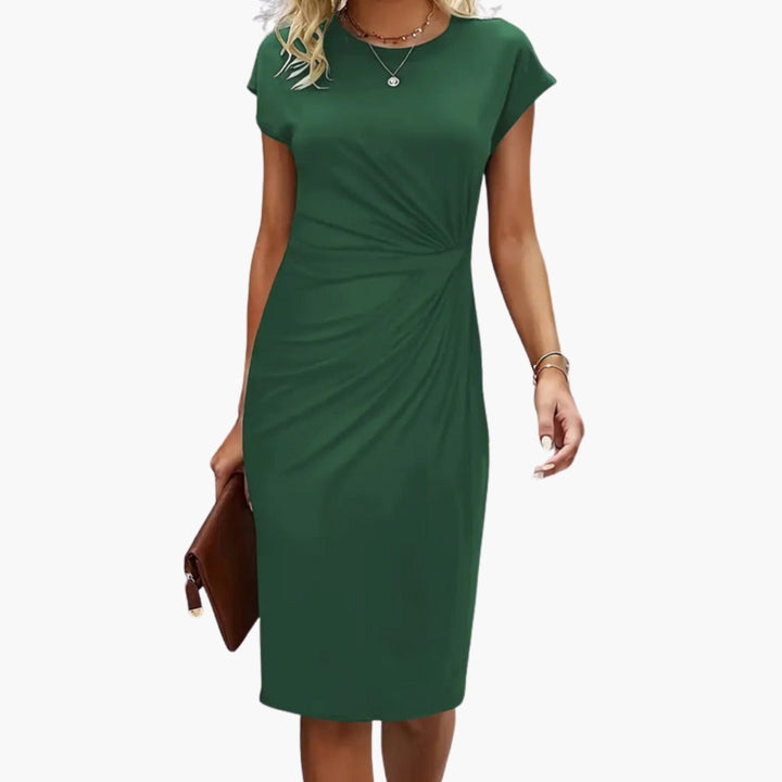 Giulia | Elegante Abito Midi Donna con Girocollo e Maniche Corte 5