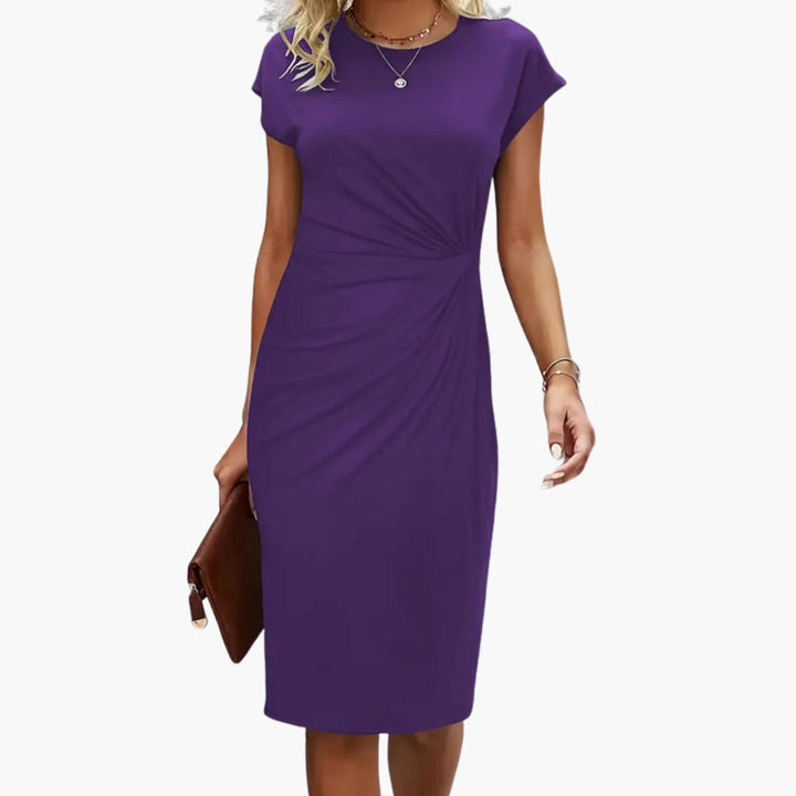Giulia | Elegante Abito Midi Donna con Girocollo e Maniche Corte 7
