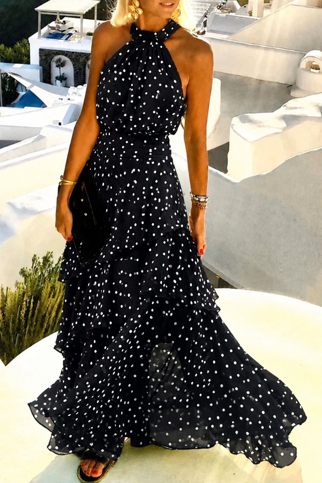 Giulia | Elegante Maxi Abito Estivo con Scollo all'Americana per Donna – Fluido e Comodo 3