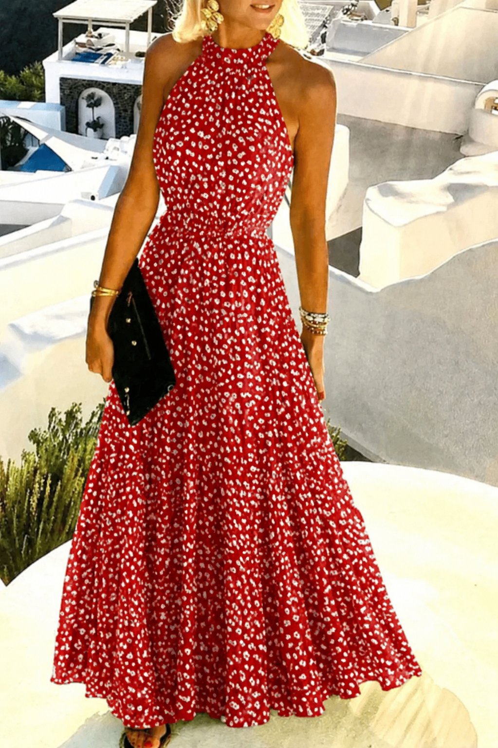 Giulia | Elegante Maxi Abito Estivo con Scollo all'Americana per Donna – Fluido e Comodo 4