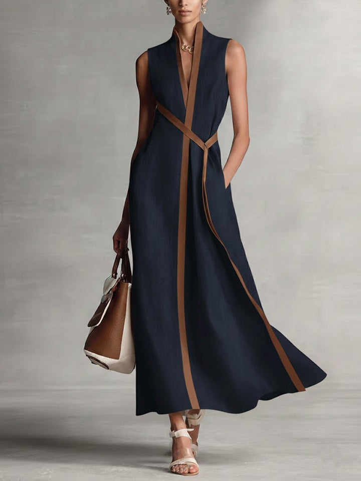 Giulia | Elegante Maxi Abito a Portafoglio Senza Maniche per Occasioni Speciali 1