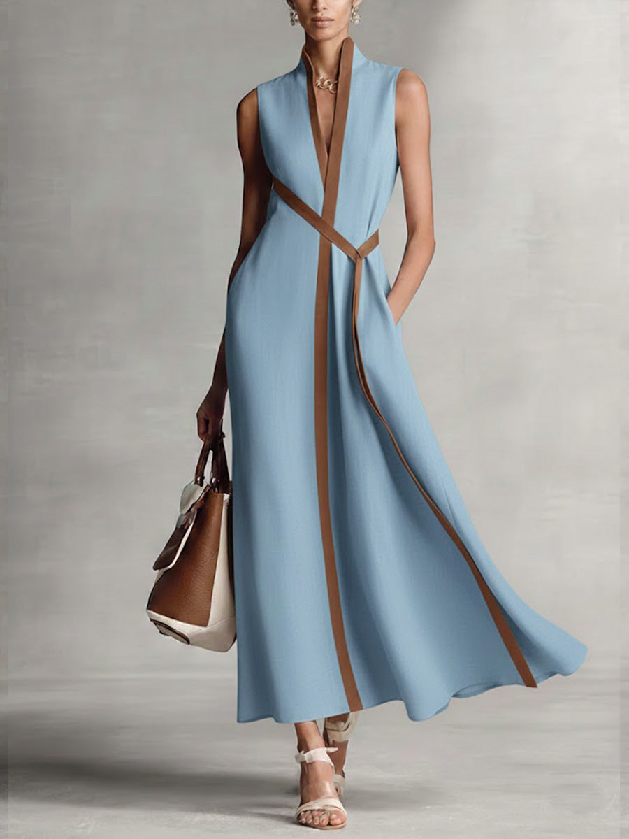 Giulia | Elegante Maxi Abito a Portafoglio Senza Maniche per Occasioni Speciali 2