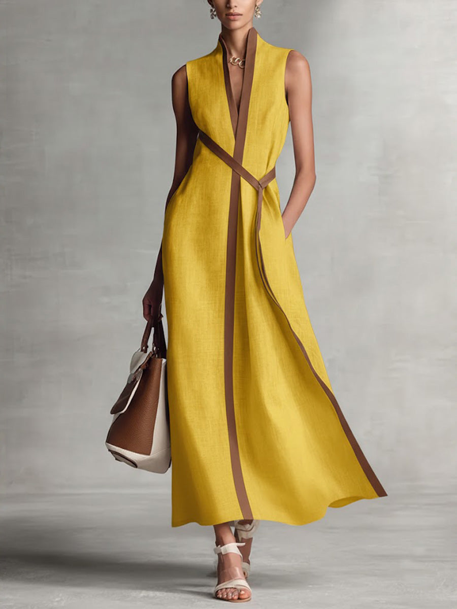 Giulia | Elegante Maxi Abito a Portafoglio Senza Maniche per Occasioni Speciali 3