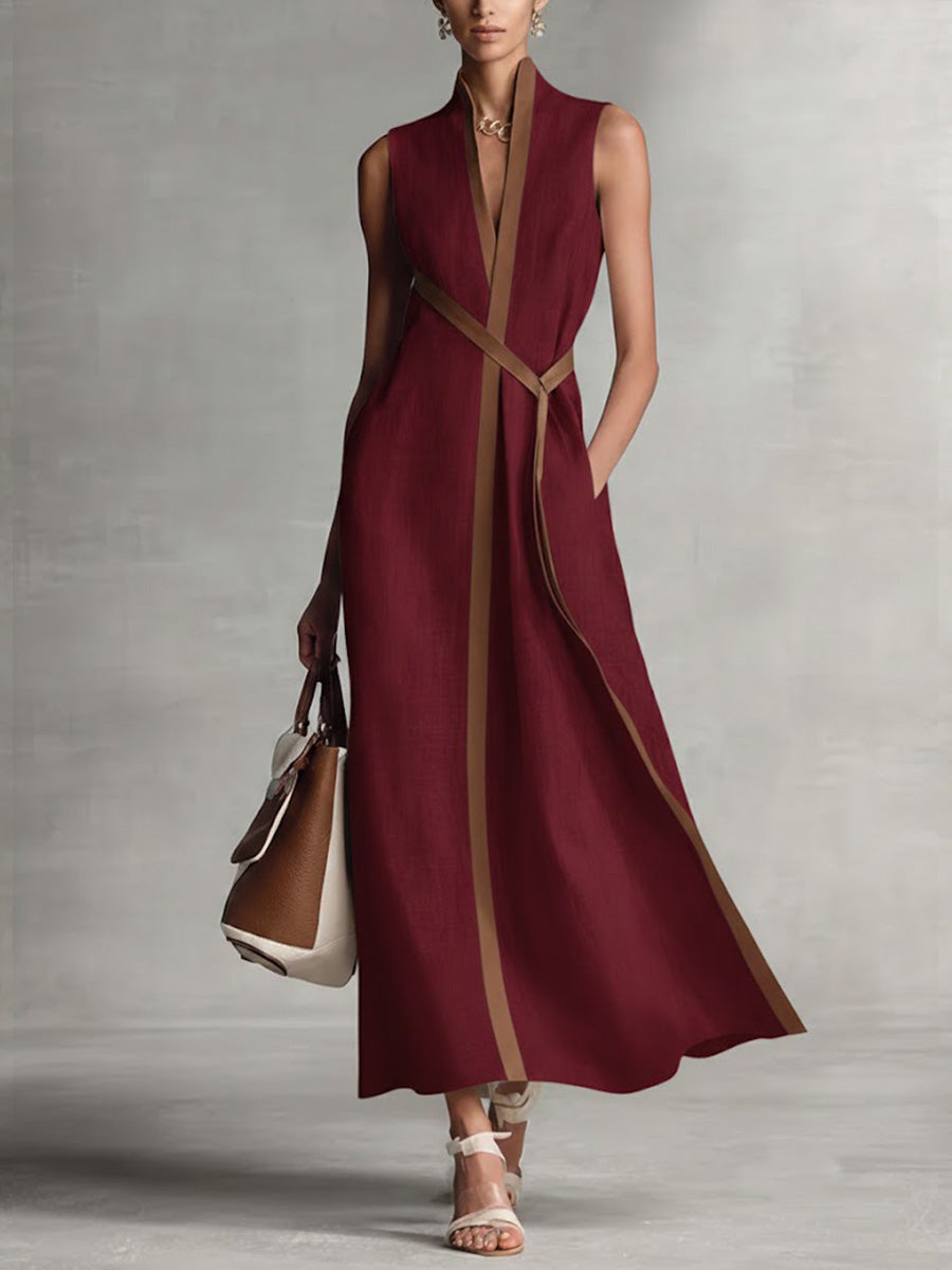 Giulia | Elegante Maxi Abito a Portafoglio Senza Maniche per Occasioni Speciali 4