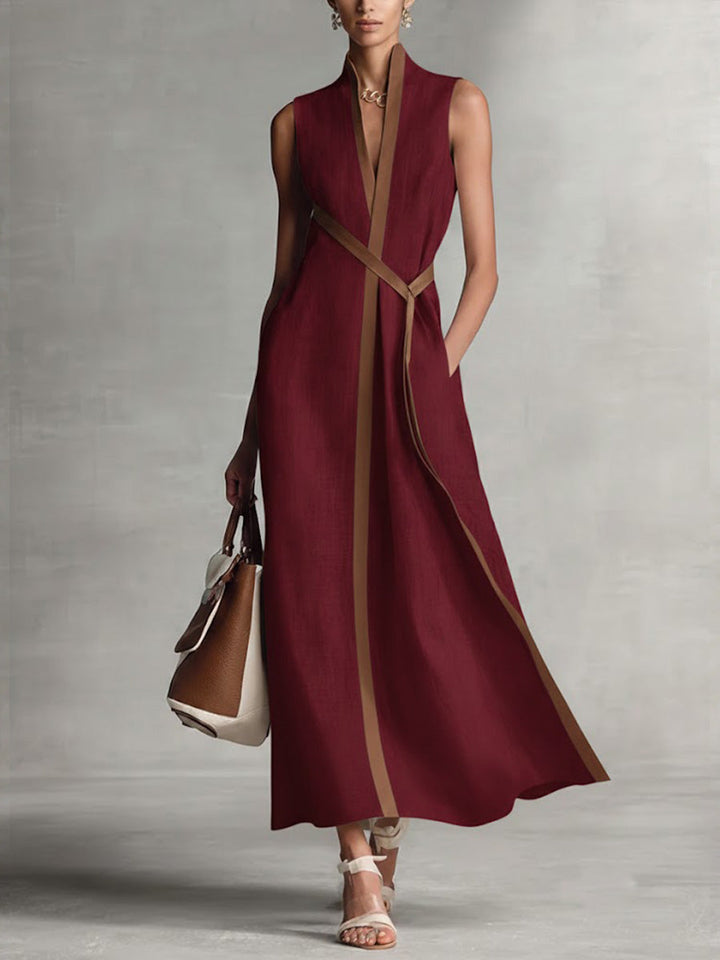 Giulia | Elegante Maxi Abito a Portafoglio Senza Maniche per Occasioni Speciali 4