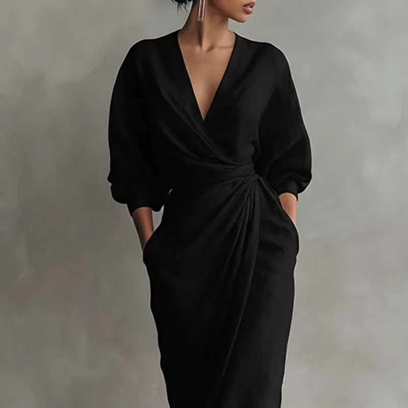 Giulia | Elegante Maxi Abito a Portafoglio con Scollo a V – Perfetto per Occasioni Speciali 5