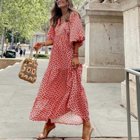Sandra | Maxi Abito Boho Chic con Stampa Geometrica