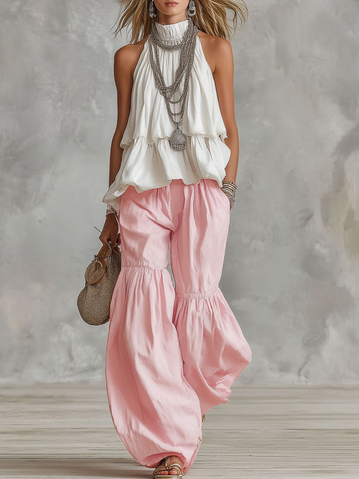 Giuliana | Elegante Completo Donna - Tailleur Donna Elegante Due Pezzi con Pantaloni a Gamba Larga 0