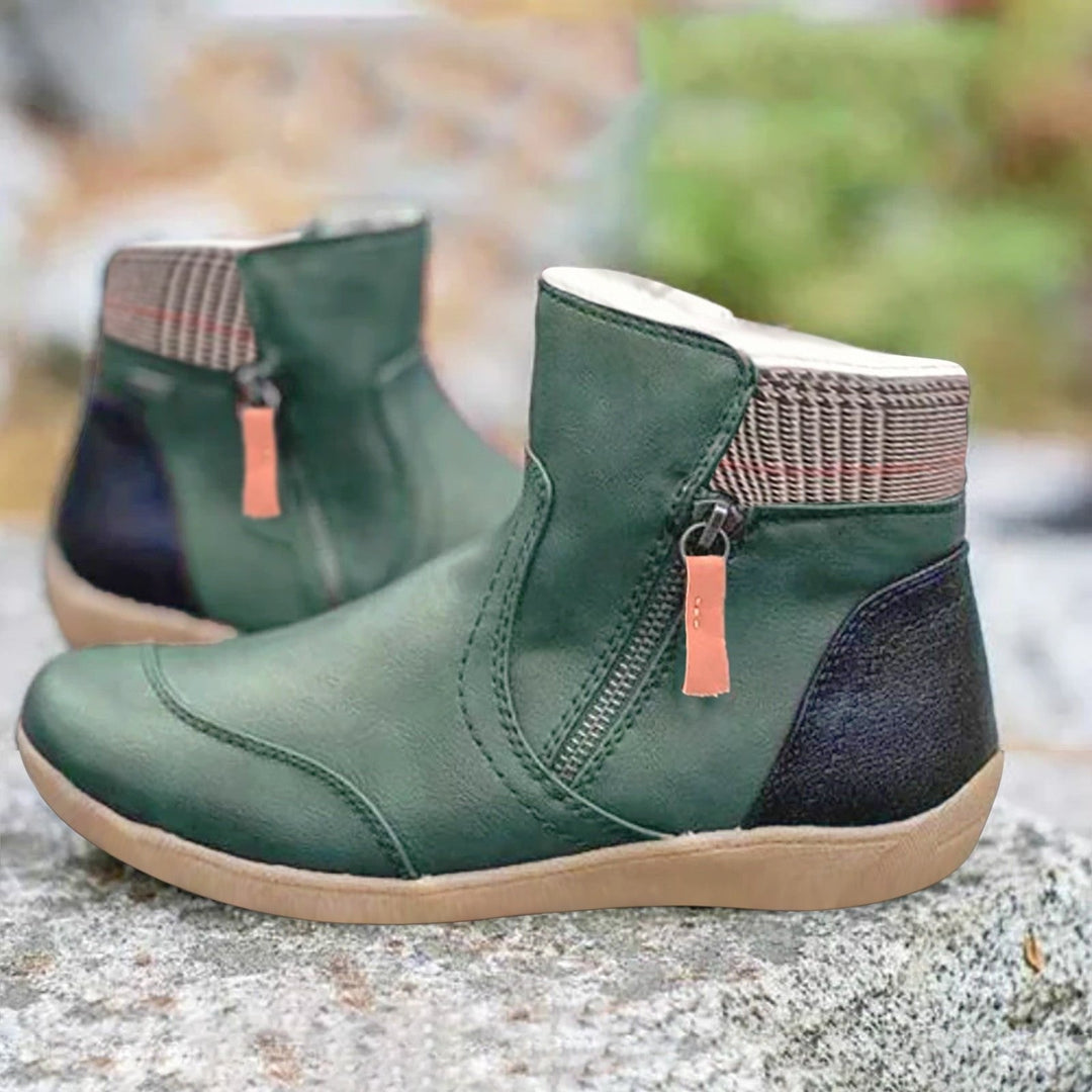 Grazia | Eleganti Stivali Impermeabili in Pelle per Donna - Stivali Donna Con Cerniera e Suola Antiscivolo 0