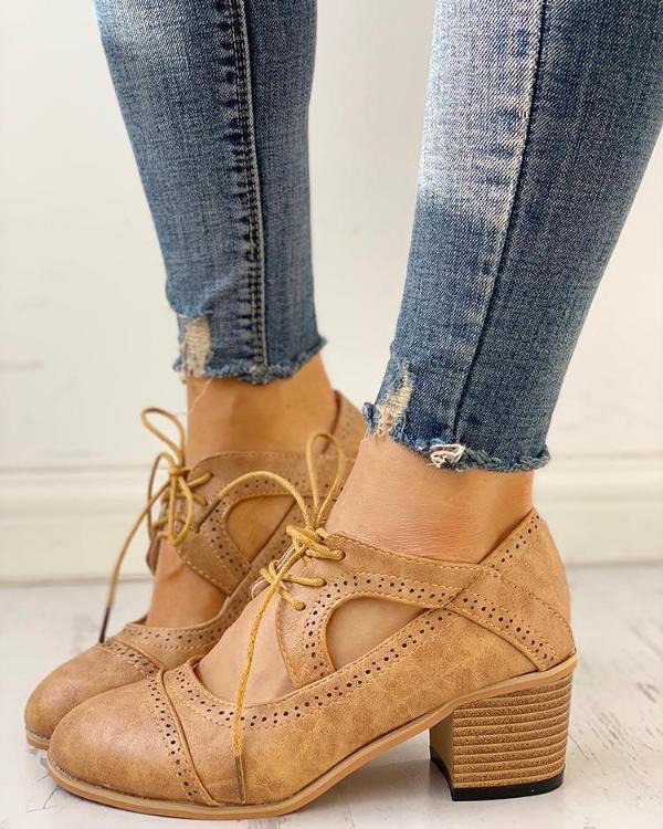 Grazia | Eleganti e Confortevoli Scarpe Oxford da Donna con Tacco Largo 0