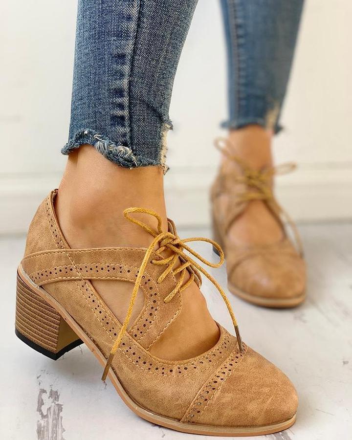 Grazia | Eleganti e Confortevoli Scarpe Oxford da Donna con Tacco Largo 1