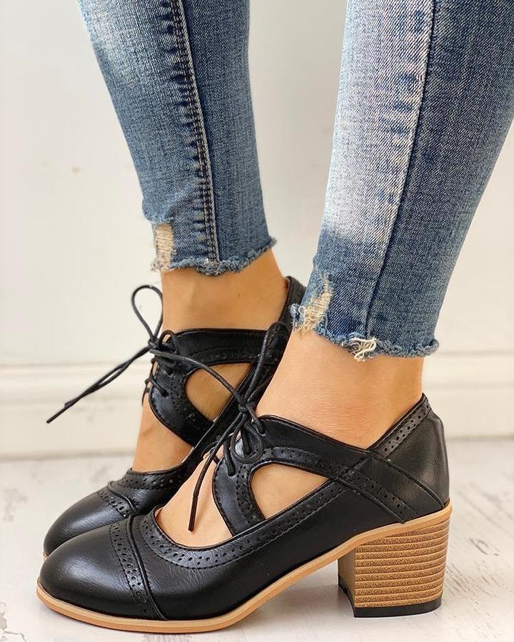 Grazia | Eleganti e Confortevoli Scarpe Oxford da Donna con Tacco Largo 4