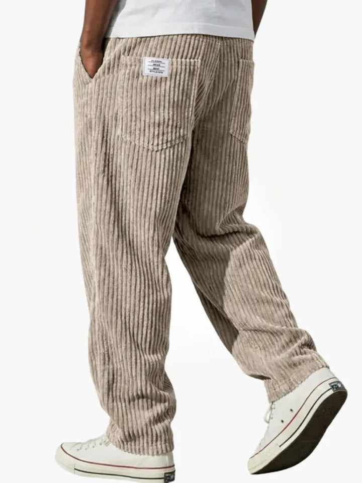 Grelix | Elegante Pantalone Uomo Rilassato in Velluto a Coste 3