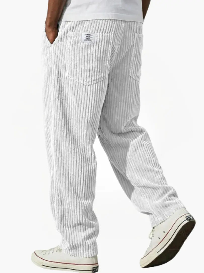 Grelix | Elegante Pantalone Uomo Rilassato in Velluto a Coste 6