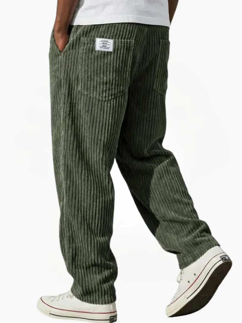 Grelix | Elegante Pantalone Uomo Rilassato in Velluto a Coste 8