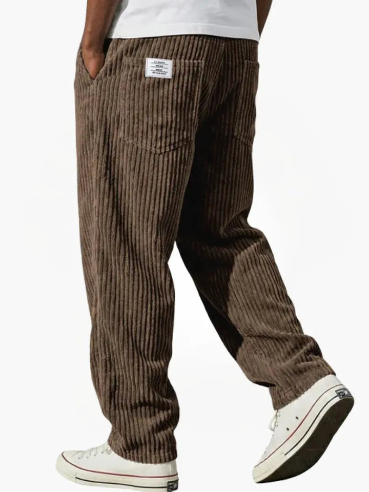 Grelix | Elegante Pantalone Uomo Rilassato in Velluto a Coste 9