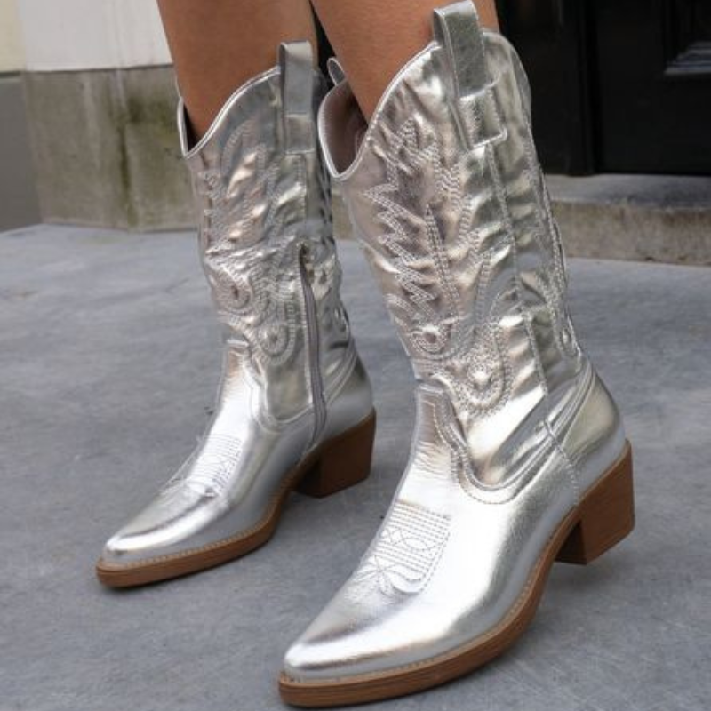 Greta | Stivali da cowboy western in stile metallico glamour 7