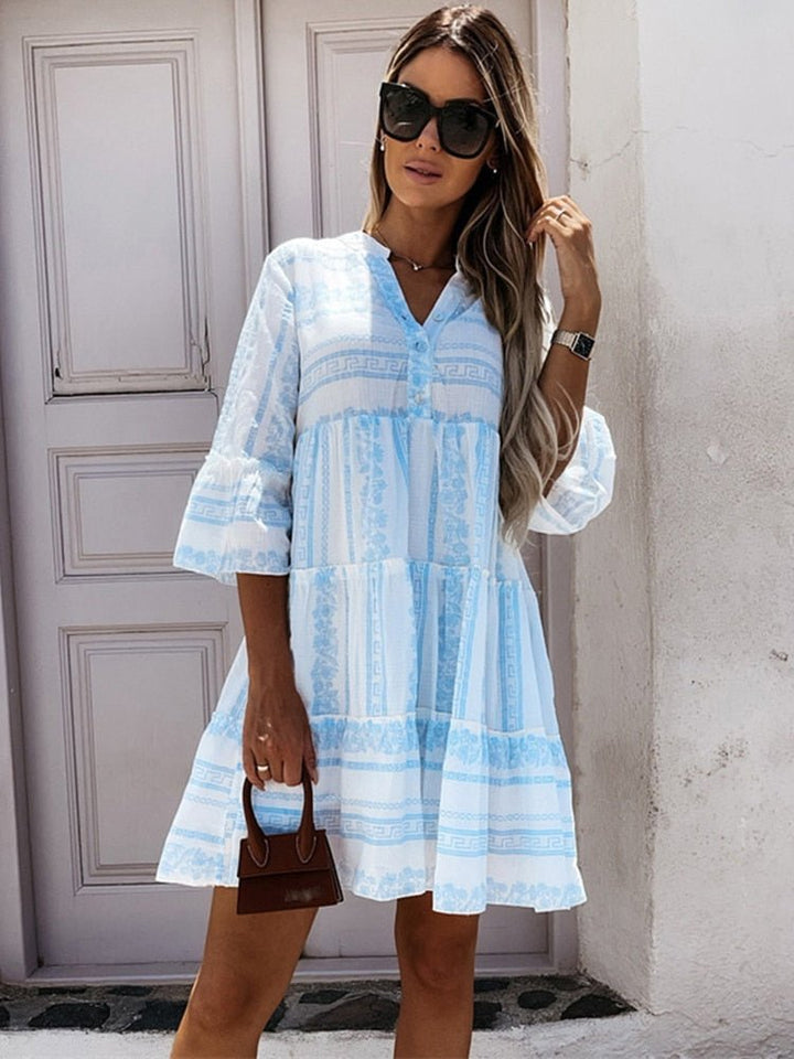 Harper | Mini abito a balze con stampa boho 2