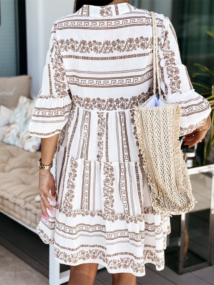 Harper | Mini abito a balze con stampa boho 4