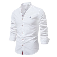 Robert | Elegante Camicia Uomo a Maniche Lunghe con Colletto Alto