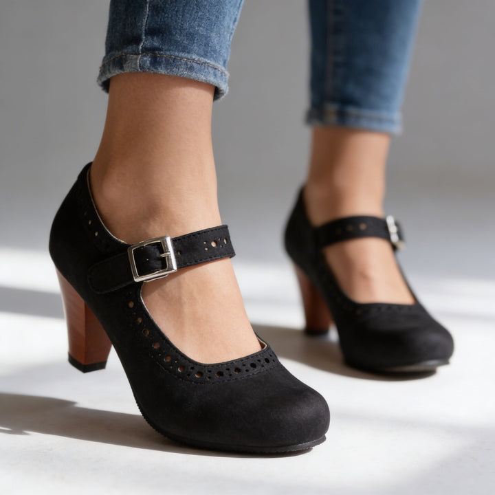 Ilaria | Décolleté Mary Jane Eleganti Tacco Largo Comode Brogue 6