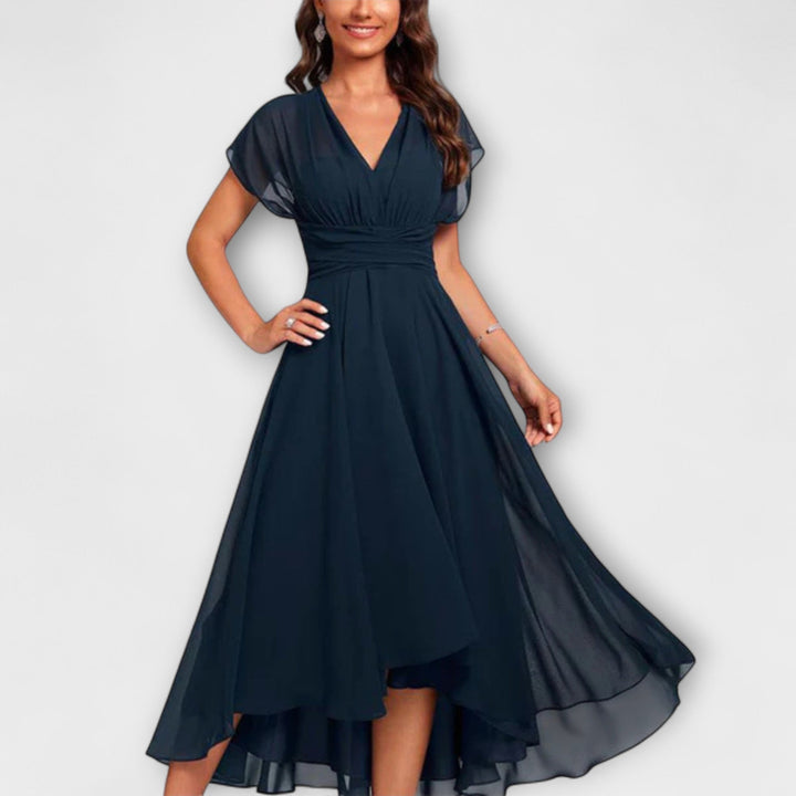 Ilaria | Elegante Abito Donna con Scollo a V per Cerimonie e Occasioni Speciali 0