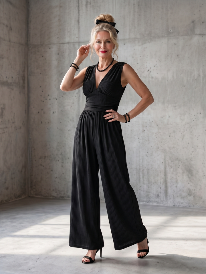 Ilaria | Elegante Tuta Donna con Scollo a V, Leggera e Fluida 2