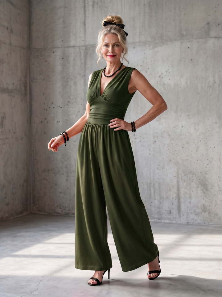 Ilaria | Elegante Tuta Donna con Scollo a V, Leggera e Fluida 7