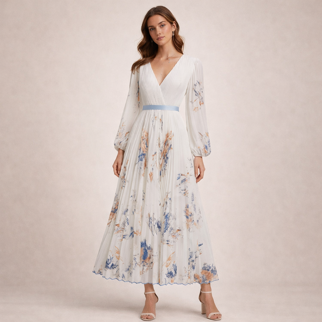 Isabella | Abito Lungo Floreale Donna con Silhouette Valorizzante 1