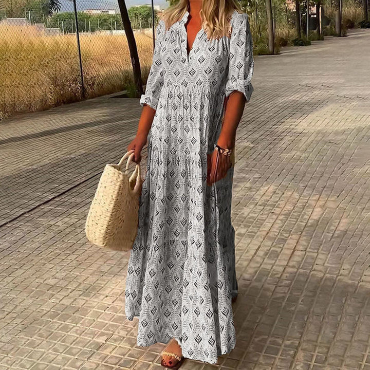 Isabella | Abito lungo boho con scollo a V 4