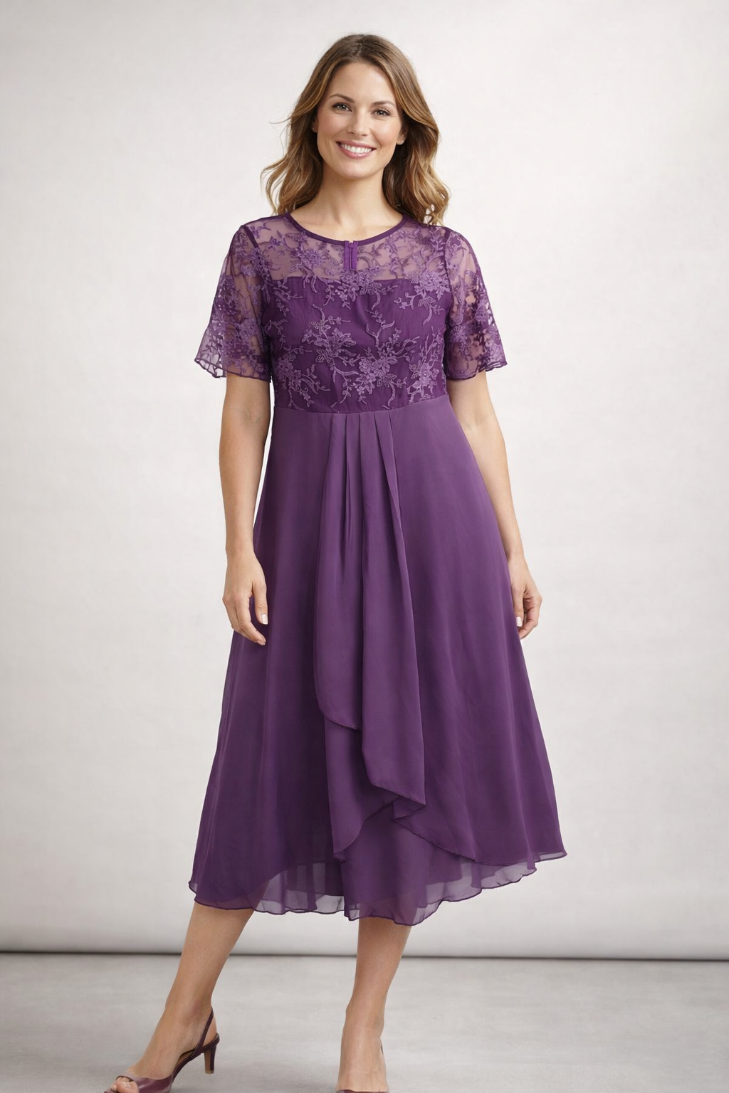 Isabella | Elegante Abito Midi Cerimonia con Top in Pizzo 3