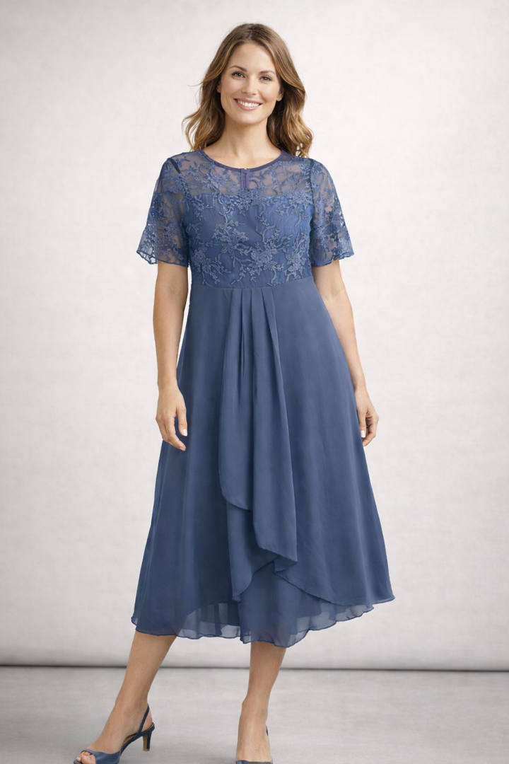 Isabella | Elegante Abito Midi Cerimonia con Top in Pizzo 5