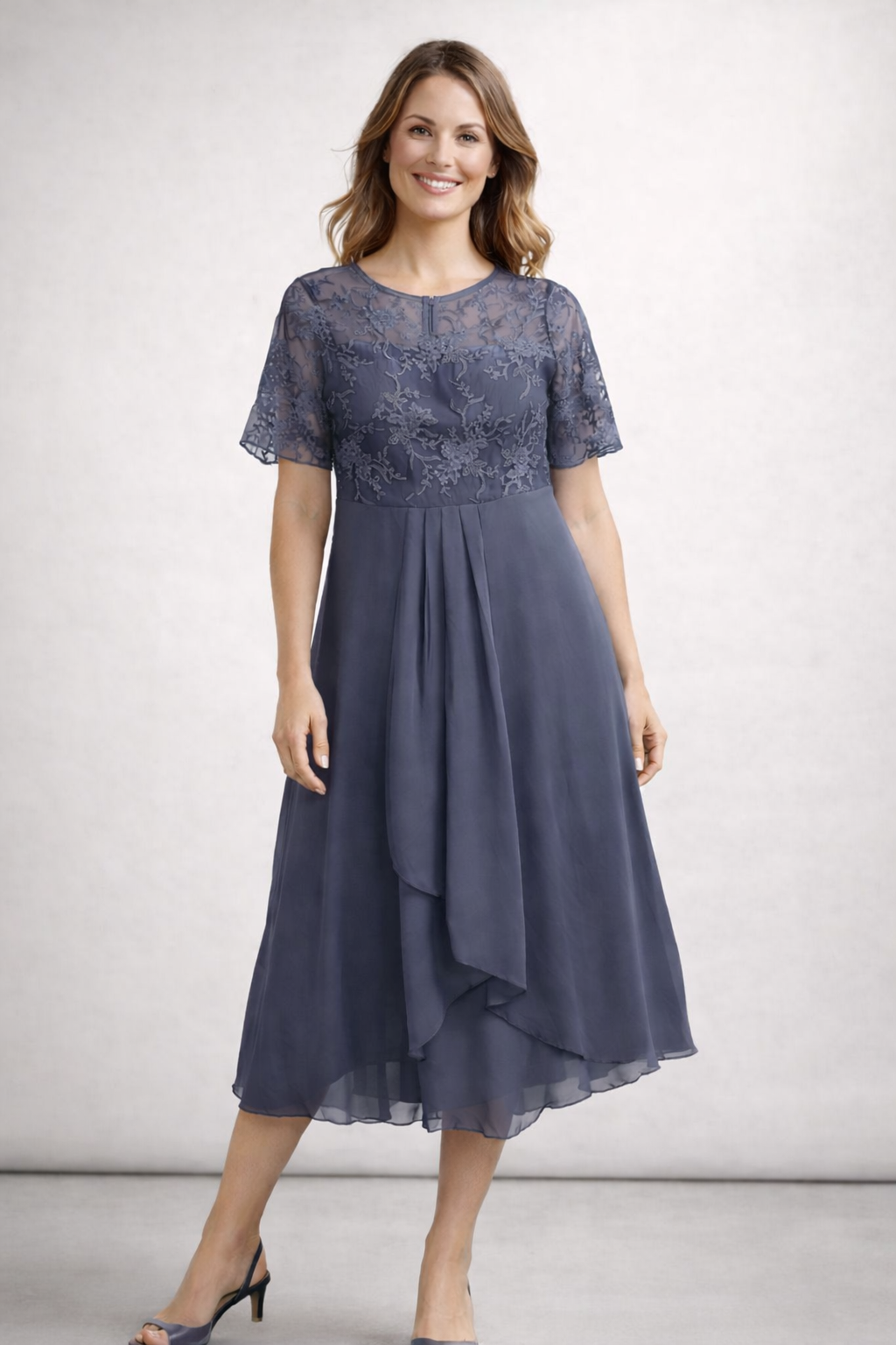 Isabella | Elegante Abito Midi Cerimonia con Top in Pizzo 6