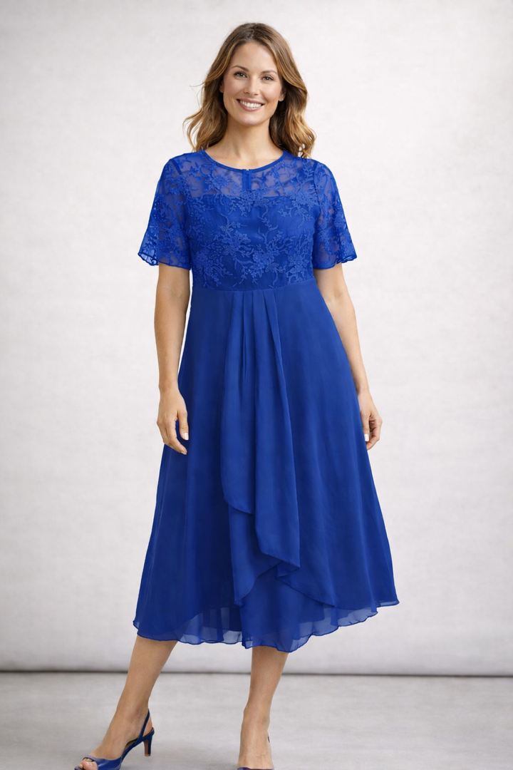 Isabella | Elegante Abito Midi Cerimonia con Top in Pizzo 8