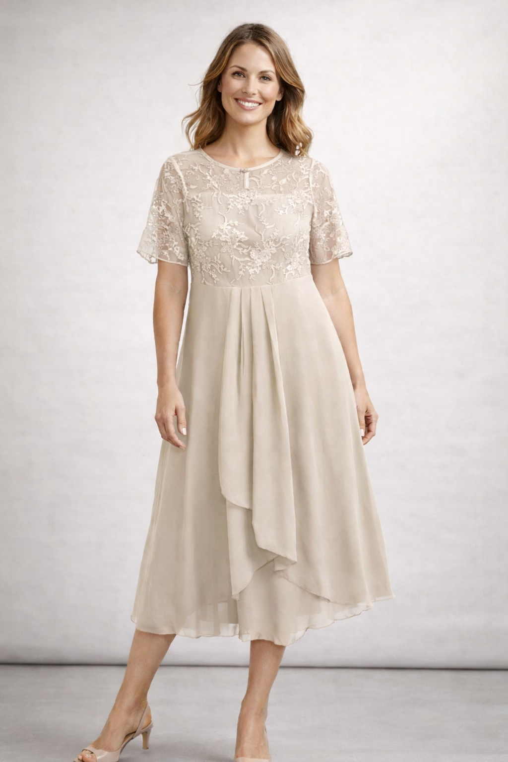 Isabella | Elegante Abito Midi Cerimonia con Top in Pizzo 9