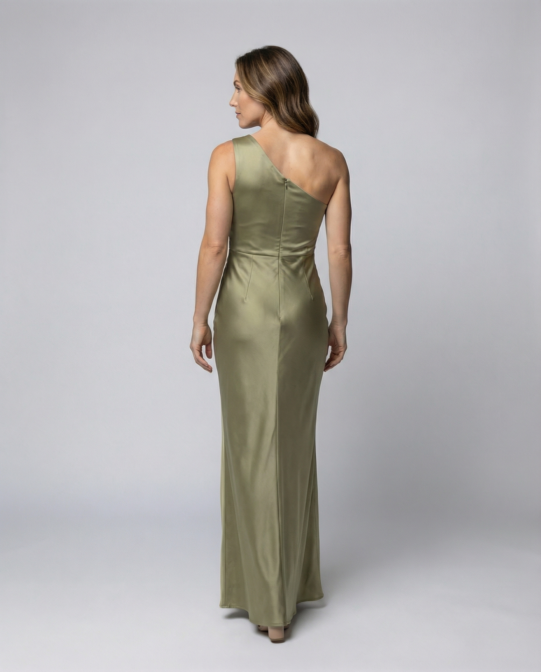Isabella | Elegante Abito da Sera in Raso con Spacco Asimmetrico 3
