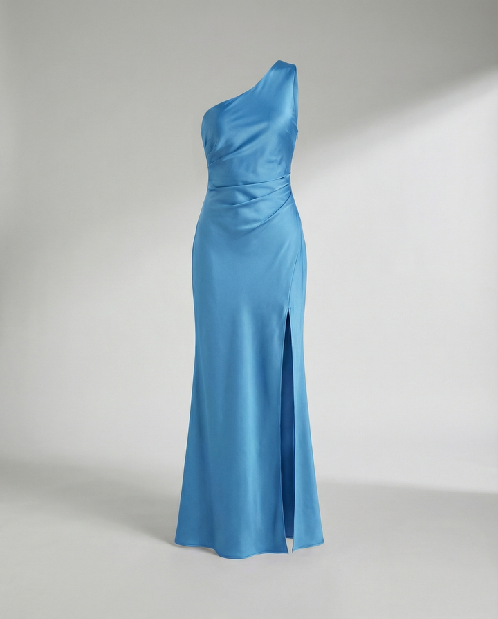 Isabella | Elegante Abito da Sera in Raso con Spacco Asimmetrico 5