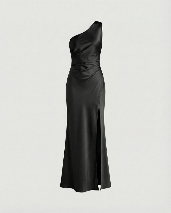 Isabella | Elegante Abito da Sera in Raso con Spacco Asimmetrico 7