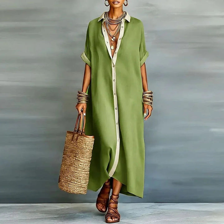Isabella | Elegante Maxi Abito Chemisier per Donna - Abiti Cerimonia e Vestiti Eleganti 1