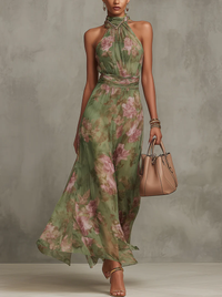 Aurora | Elegantes, langes Sommerkleid mit Blumenmuster