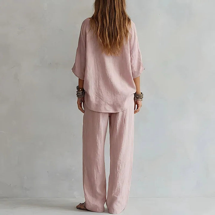 Isabella | Elegante Set Combinato con Scollo Sulle Spalle e Pantaloni a Gamba Larga 6
