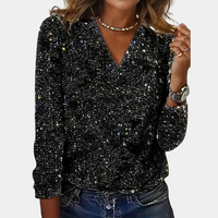 Valentina | Elegantes Pailletten-Top mit V-Ausschnitt