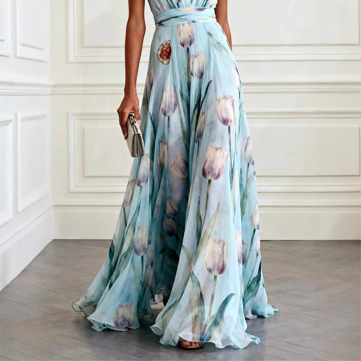 Isadora | Maxi Abito a Portafoglio Chiffon Elegante Romantico 4